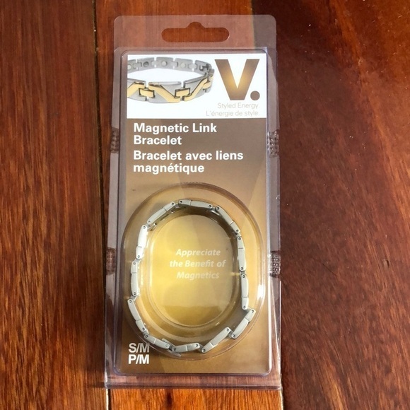 ⭐️NEW PharmaSystems Two-Tone Magnetic Link Bracelet S/M - Picture 1 of 3